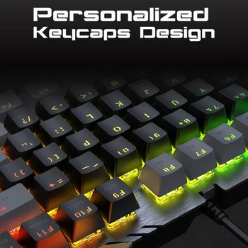 Profesija Žaidimų Mechaninė klaviatūra RGB Apšvietimu 89 klavišus Optinės ašies Laidinė klaviatūra Kompiuteris Gamer