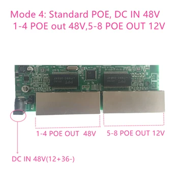 Reverso galia Spardytis poe switch POE IN/OUT 5V12V24V48V 100 mbps 802.3 NE/AF 45+78 - DC5V~48V tolimojo serijos Jėga POE48V12V24V