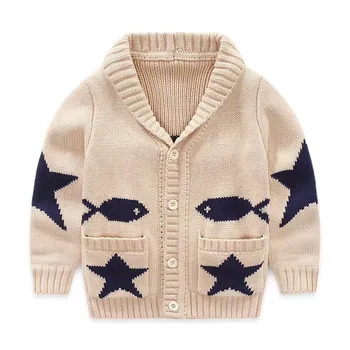 Rudenį Vaikai 2 spalvos megztinis kailis berniukas megztiniai Kūdikių Berniukų, mergaičių single-breasted išorinis striukė nešioti