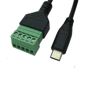 Solderless USB Jungtis USB tipas-c, Vyrų Žalia Solderless Terminalo Prijungimo Kabelis 0.3 m