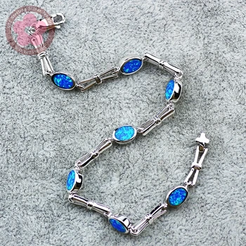 SZ0063 Nekilnojamojo 925 Sterlingas Sidabro Apyrankės Blue Opal Fine Jewelry Madinga Moterų Žavesio Apyrankės Tauriųjų Kalėdų Dovana