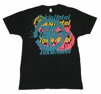 Tokio Hotel Pastelinių Logotipas Black Marškinėliai Naujas Oficialiai Grupė Merch