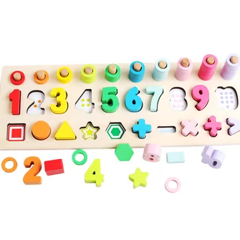 Vaikams, Mediniai Žaislai, Mokosi Skaičiuoti Numerių Atitikimo Skaitmeninės Formos Rungtynių Pradžioje Švietimo Mokymo Matematikos Žaislai Montessori Medžiaga