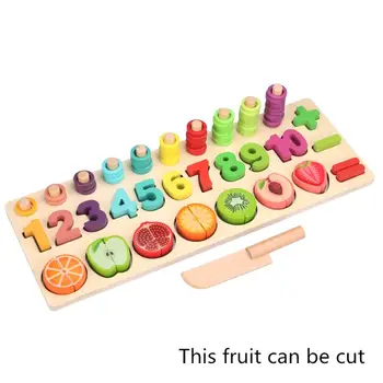 Vaisių Skaičių Matematikos Rūšiavimo Dėlionės Blokai Skaičiavimo Formos Kamino Medinės Montessori Ikimokyklinio Mokymosi Žaislai Vaikams 3 Metų Olis