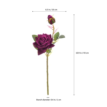 Vestuvių decoratio gėlės dirbtinės gėlės Ryškus nekilnojamojo touch rožės Dirbtinio Šilko Gėlių Nuotaka Namų Dekoro 2 galvutės/puokštė