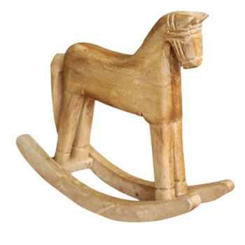Vintage Stiliaus Medienos Rocking Horse Gyvūnų Apdailos Mediena, Išraižytas Amatų Balto Žirgo Figūrėlės Namų Dekoro