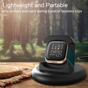 Įkrovimo Dokas Fitbit Versa3/Prasme Smart Žiūrėti Įkroviklis Bazinės Stoties Nešiojamų Žiūrėti USB Įkroviklio Laido Adapteris