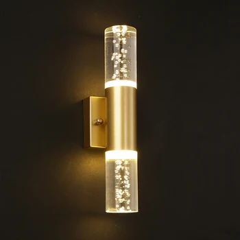 Šiuolaikinės Burbulo Efektas Akrilo Kristalų Tuštybės Sienos Šviesos Aukso Black Metalo 6W LED Crystal Montuojamas Sconces, Miegamojo Kambarį