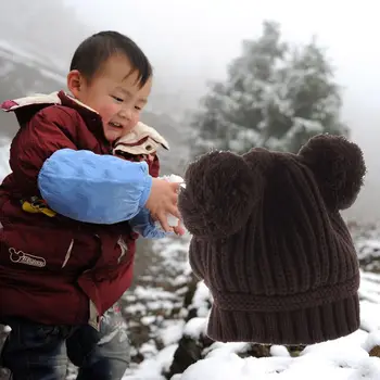 Žiemos Kūdikių Skrybėlę Cartoon Stiliaus Nėrimo Megzti megztinis Dangteliai, Kūdikių Berniukų, Mergaičių Mados Storio Šilčiau Kepurės Kepurės Naujas Parduodant Karštas